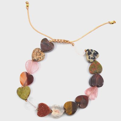 Berts Sieraden | Armband hartjes edelsteen