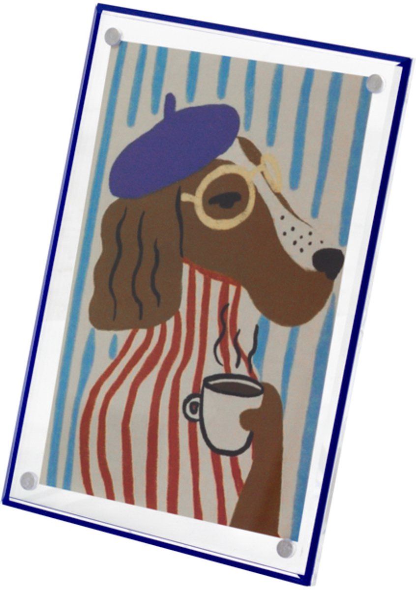 Homebound I  Fotolijst blauw - hond