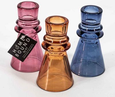 Homebound I Kandelaar roze glas