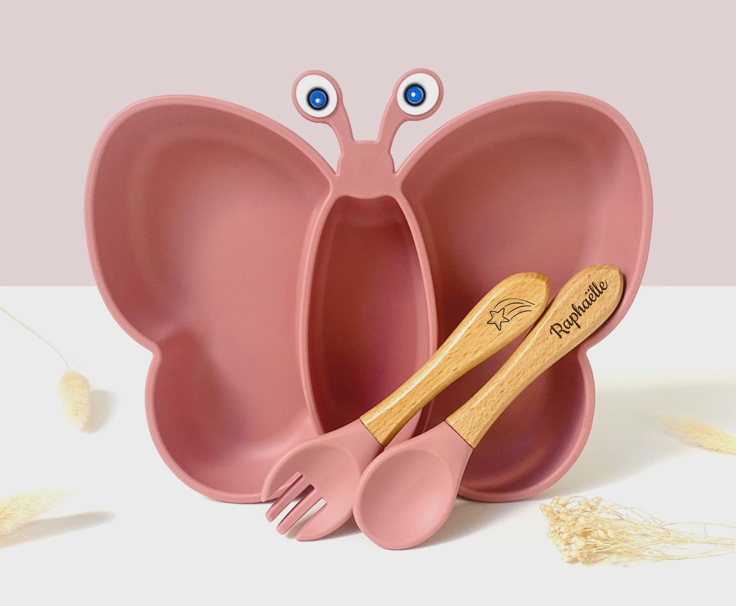 Les Petits Citrons I Maaltijdset in de vorm van een vlinder + bestek