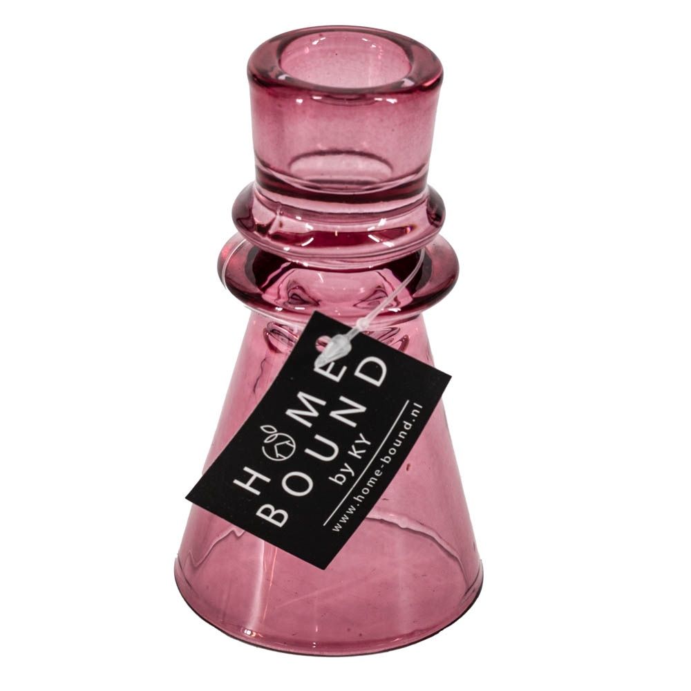 Homebound I Kandelaar roze glas