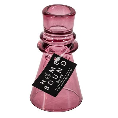 Homebound I Kandelaar roze glas