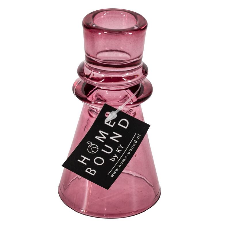 Homebound I Kandelaar roze glas