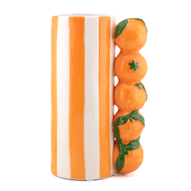 Homebound I Vaas gestreept met mandarijnen