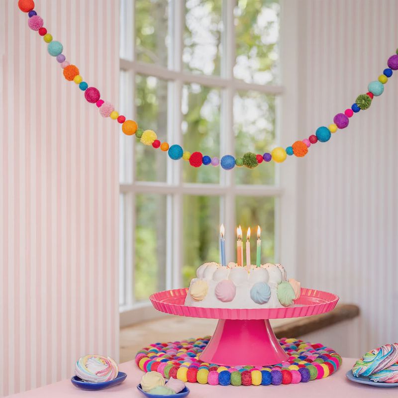 Sjaal met Verhaal I Viltslinger multicolor (balletjes &amp; pompoms)