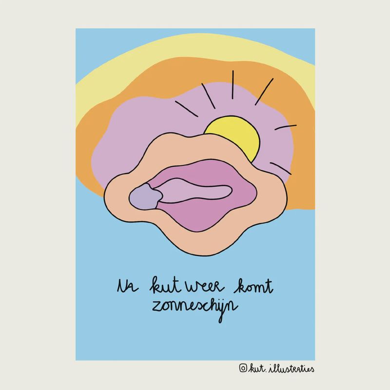KUT.illustraties | Kaart Na kut weer komt zonneschijn