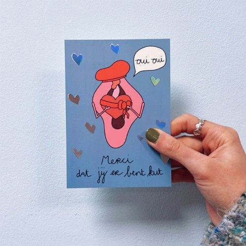 KUT.illustraties | Kaart Merci dat jij er bent kut