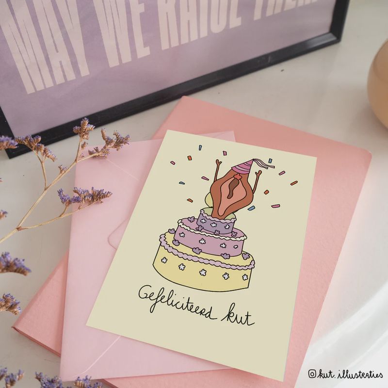 KUT.illustraties I Kaart Gefeliciteerd kut
