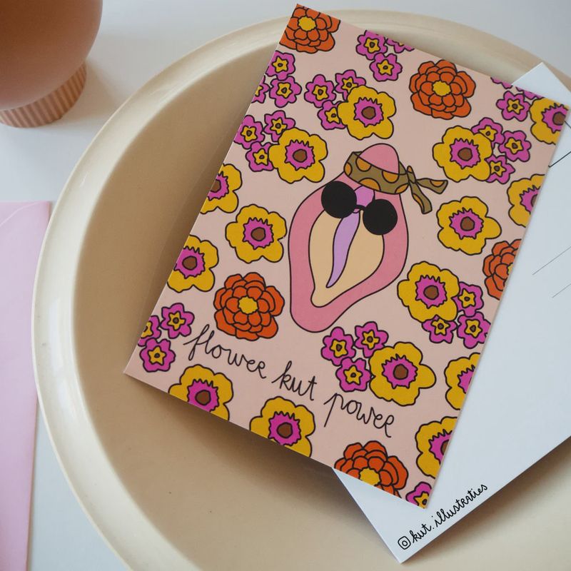 KUT.illustraties I Kaart Flower kut power