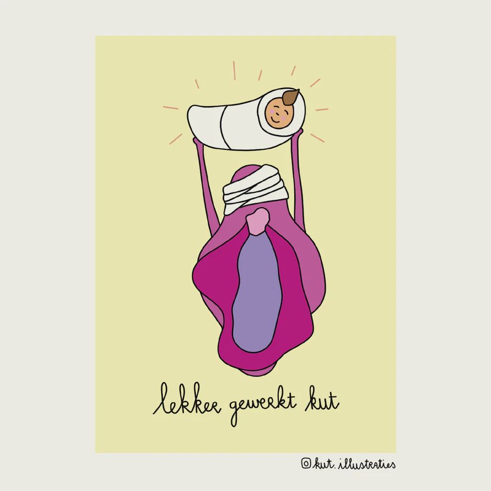 KUT.illustraties I Kaart Lekker gewerkt kut