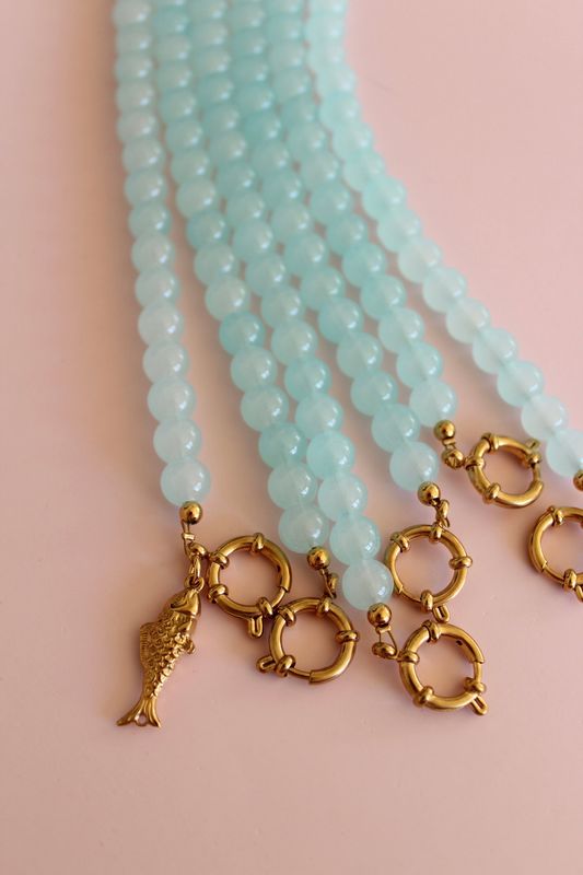 Kralenketting lichtblauw