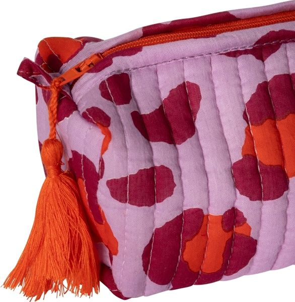 Make-up tasje luipaard paars/rood