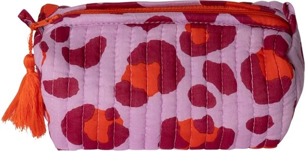 Make-up tasje luipaard paars/rood