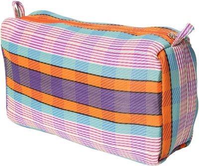 Toilettas paars/oranje/blauw/roze strepen