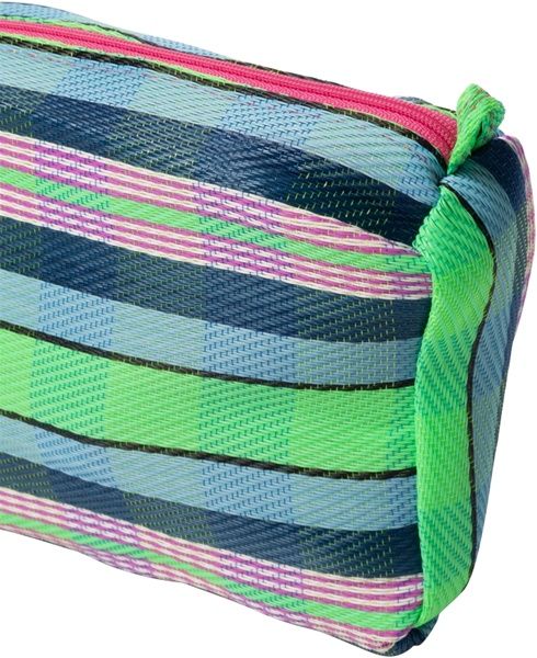 Toilettas groen/blauw/roze strepen