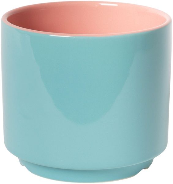Bloempot blauw/groen/roze ø12,5 cm