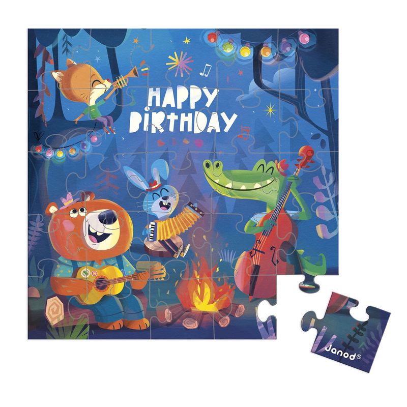 Janod I Verjaardag puzzelkaart Bos