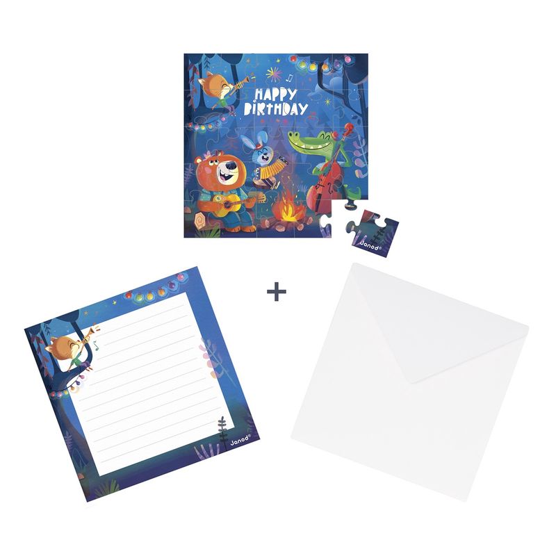 Janod I Verjaardag puzzelkaart Bos