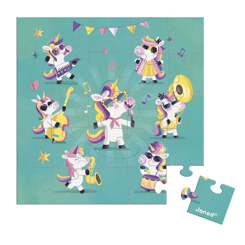Janod I Puzzelkaart eenhoorn feest