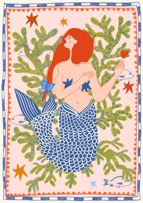 Carole Hillman I A5 poster zeemeermin