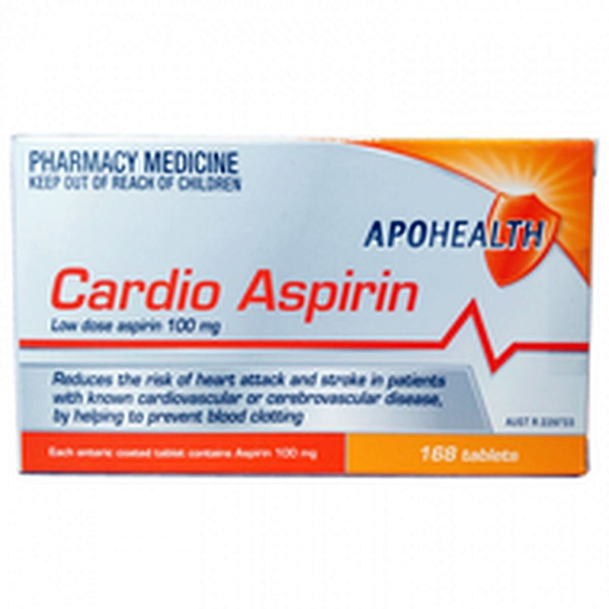 APOHEALTH CARDIO ASPIRIN 168 TABLETS APOTEX 100MG TAB BLST C/S TABS