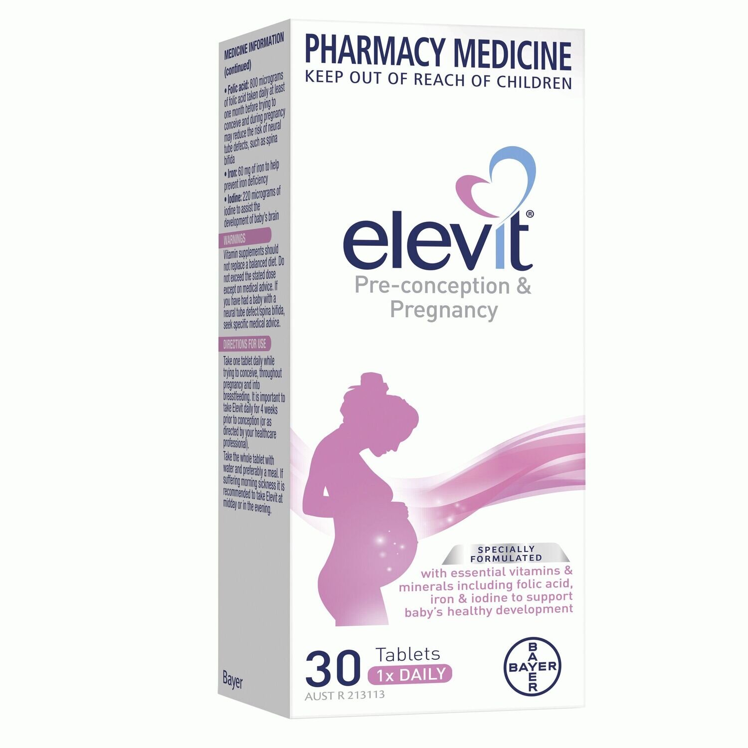 ELEVIT TAB 30 WITH IODINE NEW X PREGNANCY MULTIVITAMIN TABLETS PACK (30