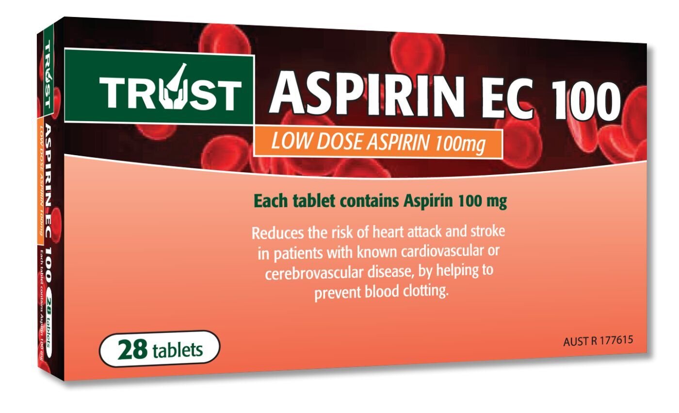 TRUST ASPIRIN EC 100MG 28 TAB X TA Travel Medicine & Travel Needs Low