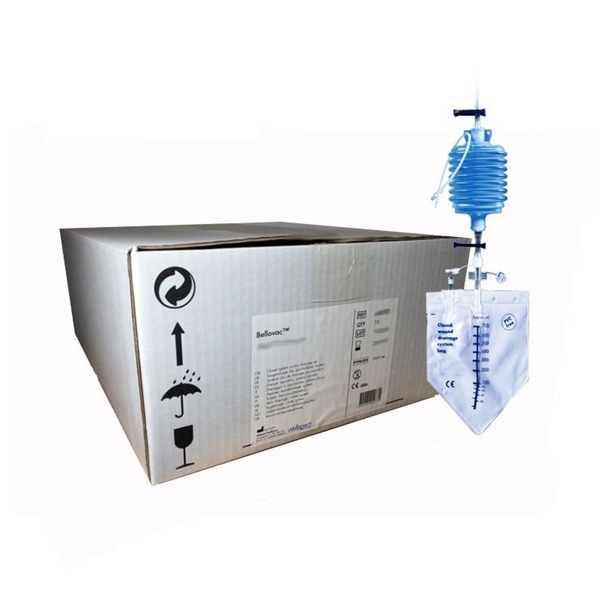 BELLOVAC 14FG ST DRAIN TUBE STERILE WOUND DRAINAGE SYSTEM BOX 15