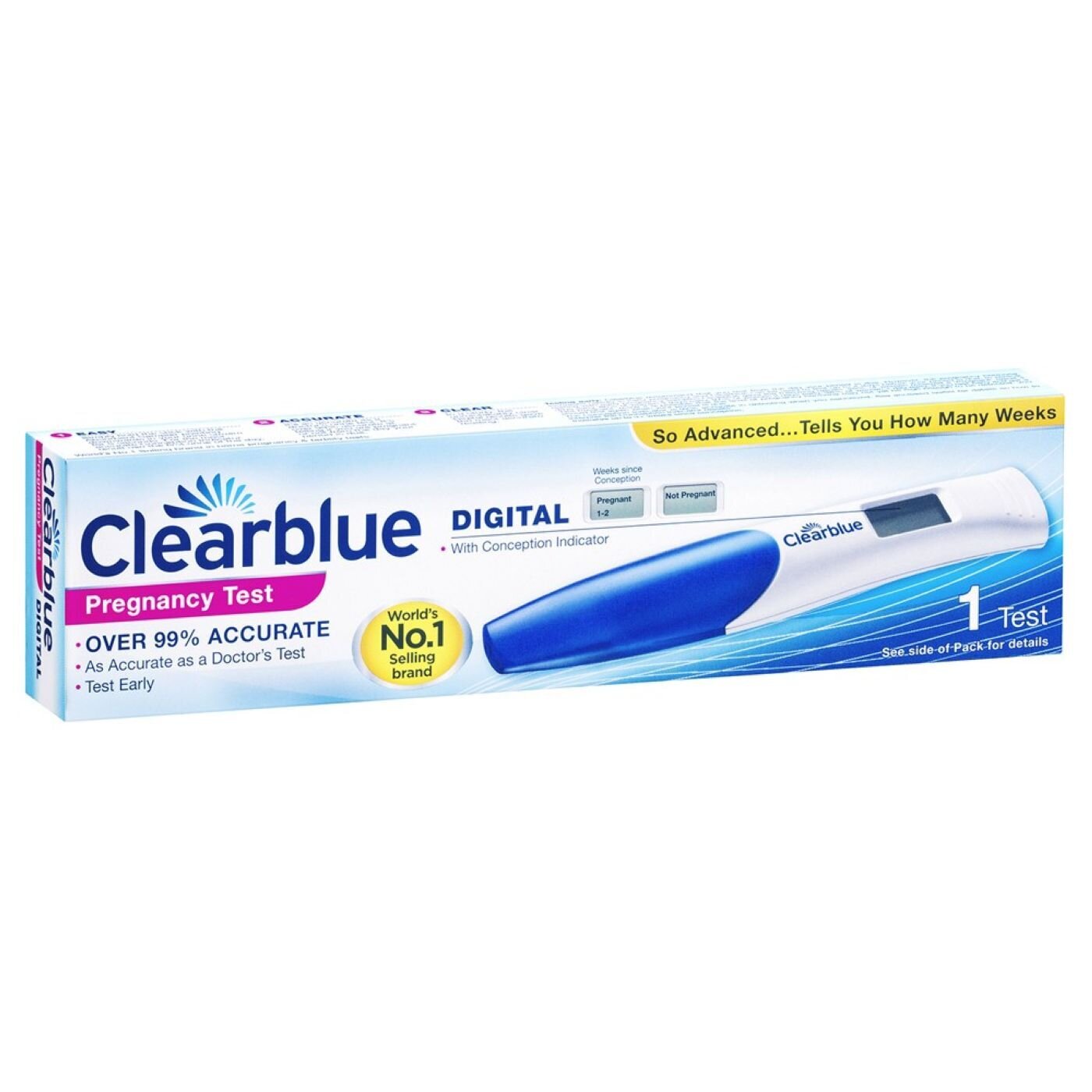 CLEARBLUE DIGITAL PREG TEST 1 PREGNANCY TEST, WEEKS INDICATOR, DIGI 1PK