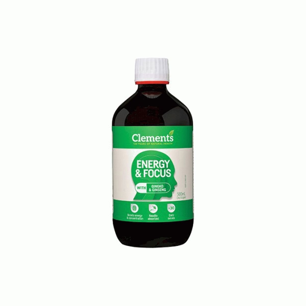 CLEMENTS ENERGY AND FOCUS LIQUID 500ML TONIC ORAL (GREEN) Medicines