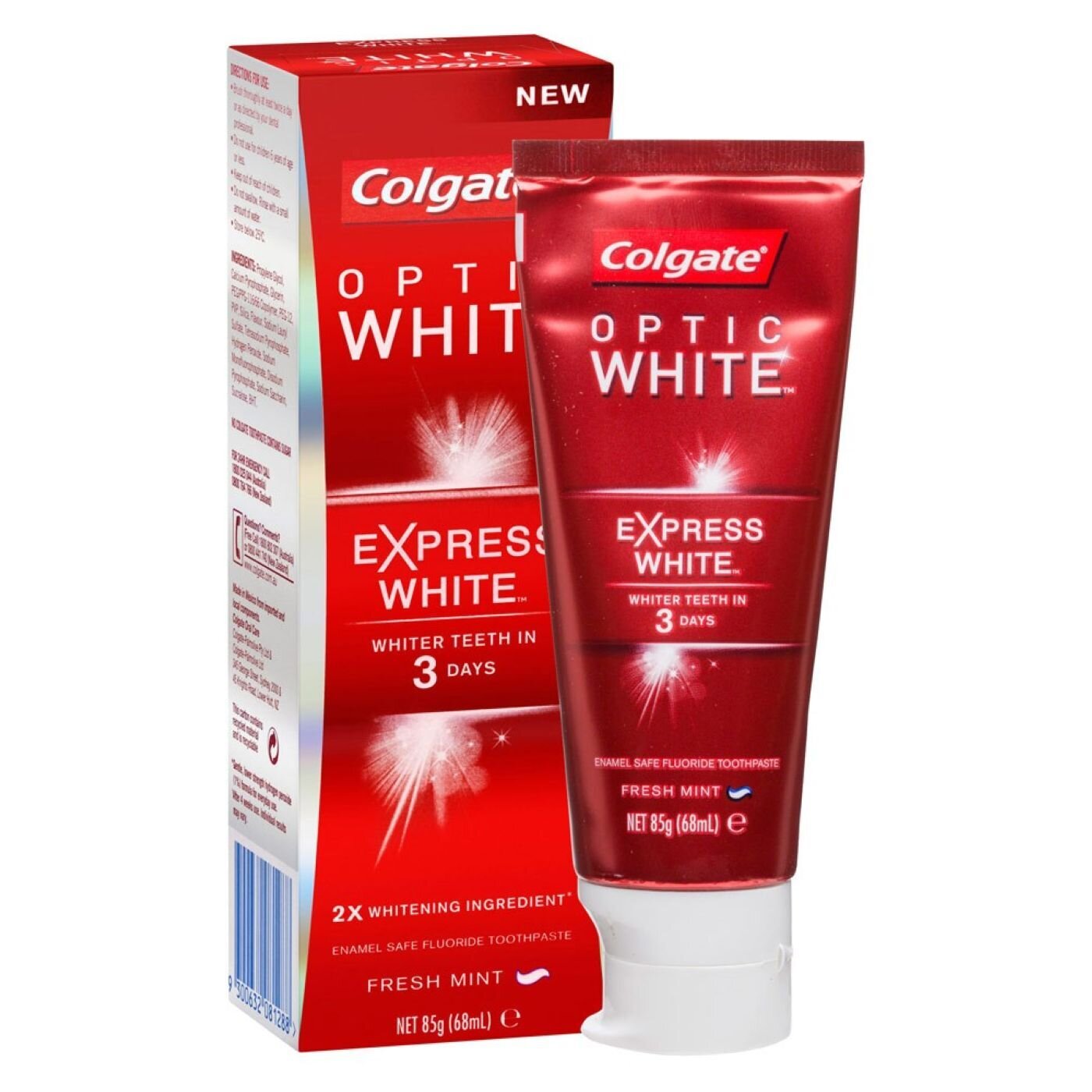 COLGATE TOOTHPASTE OPTIC WHITE EXPRESS 85G FRESH MINT WHITENING WITH
