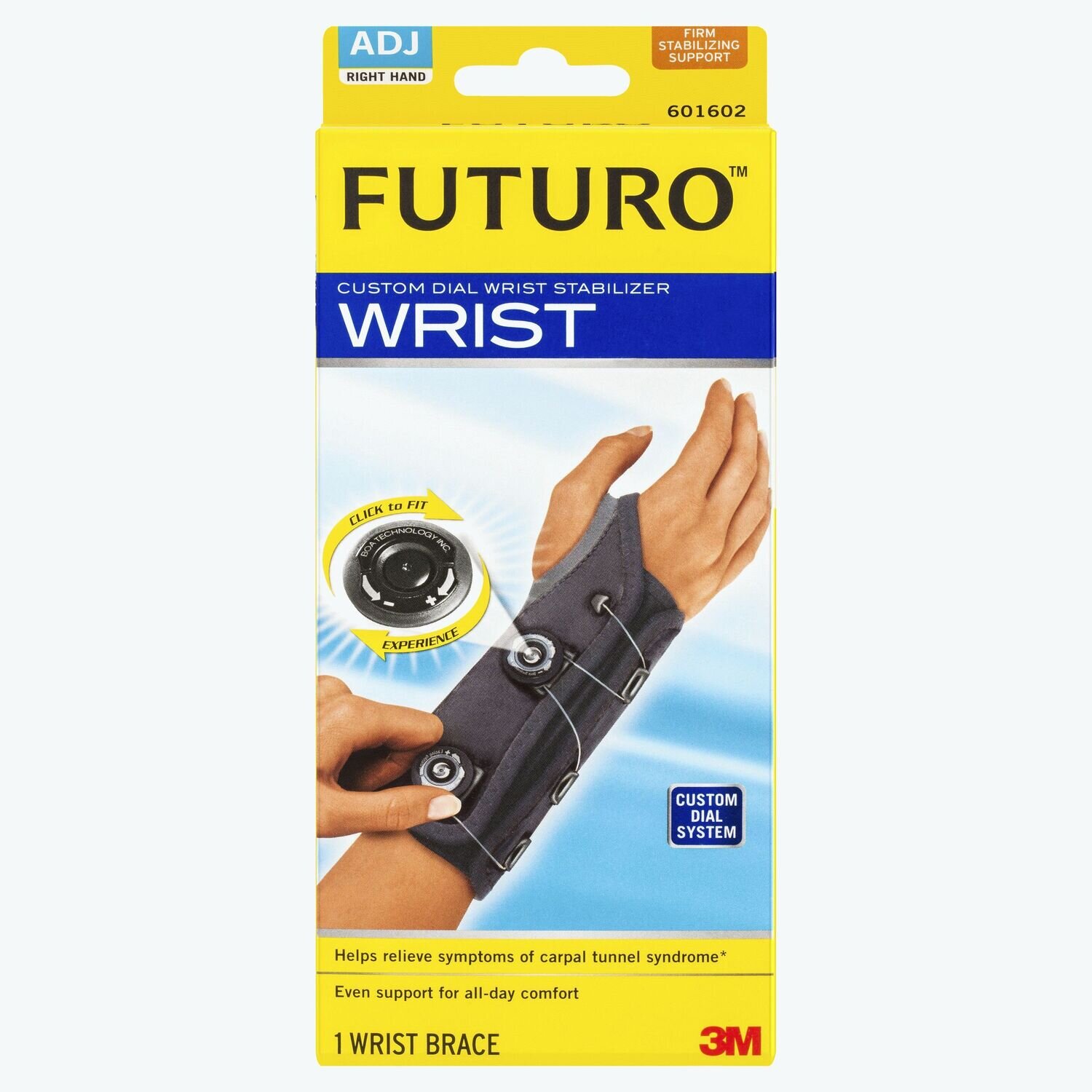 FUTURO WRIST CUSTOM DIAL RIGHT STABILISER RH ADJUSTABLE FIT STABILIZING BRACE  HAND First Aid Braces & Supports Wrist Braces & Supports  FirstAidBraces&SupportsWristBraces&Supports