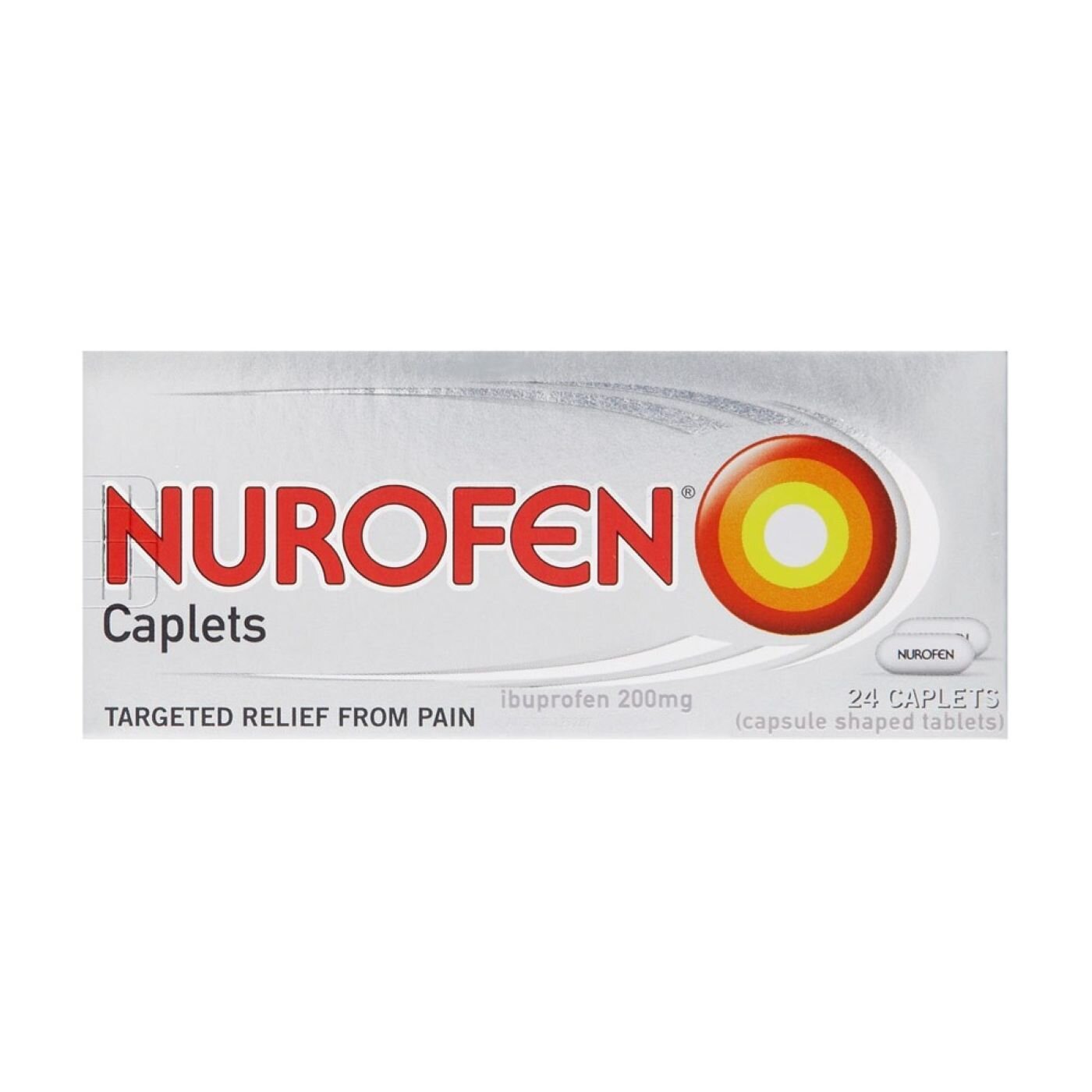 NUROFEN CAPLETS 24 PAIN AND INFLAMMATION RELIEF 200MG IBUPROFEN PACK
