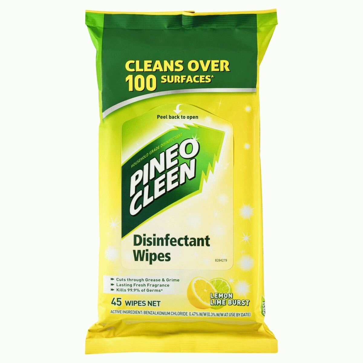 PINE O CLEAN SURFACE WIPES LM/LIME 45S CLEEN ANTIBACTERIAL DISINFECTANT