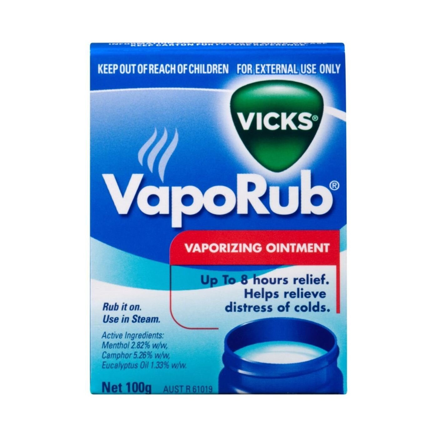 VICKS VAPORUB JAR 100G CHEST RUB AND VAPORIZING OINTMENT DECONGESTANT