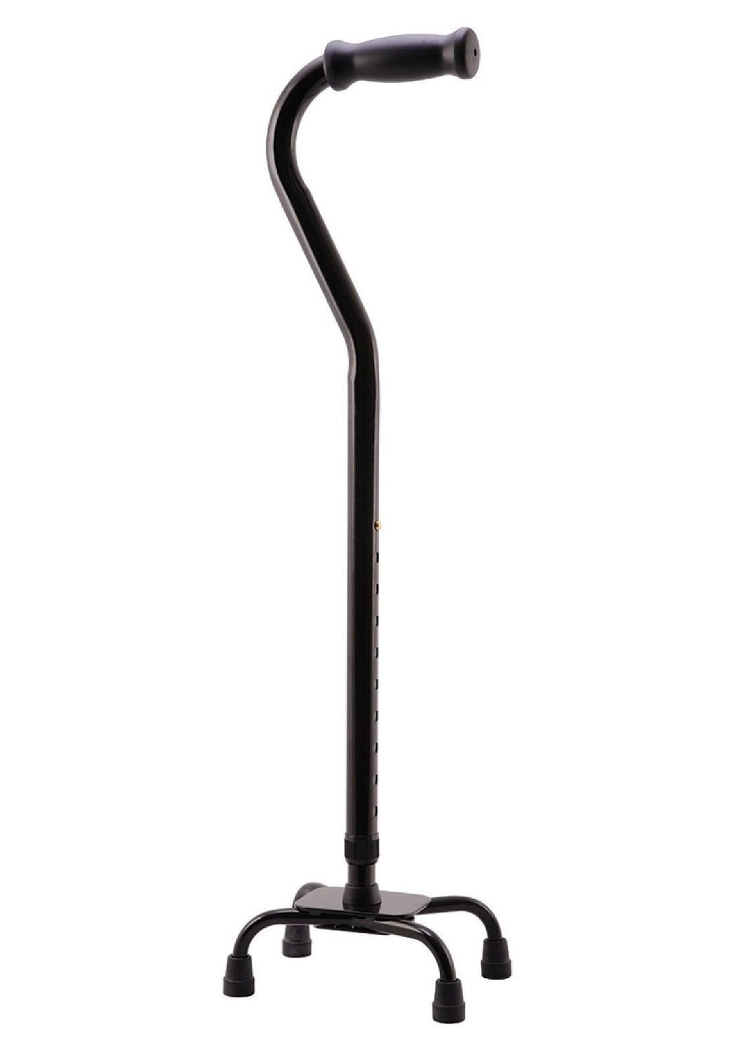 MLE WALKING STICK QUAD CANE BARIATRIC HEIGHT ADJUSTABLE BLACK WALKING AID