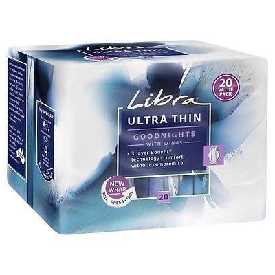 LIBRA ULTRA THIN GOODNIGHTS PADS WITH WINGS 20S