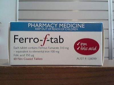 2X FERRO F TAB 60 TABLETS IRON AND FOLIC ACID ANAEMIA PREGNANCY
