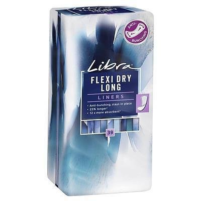 LIBRA FLEXI DRY LONG LINERS 39S 25%25 LONGER THIN & FLEXIBLE