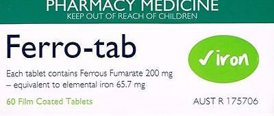 FERRO TAB 60 TABLETS IRON SUPPLEMENT AFT- ANAEMIA- PREGNANCY