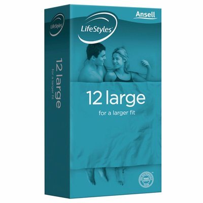 ANSELL LIFESTYLES EASY FIT SHAPE CONTRACEPTIVE CONDOMS LARGE 12 PACKS