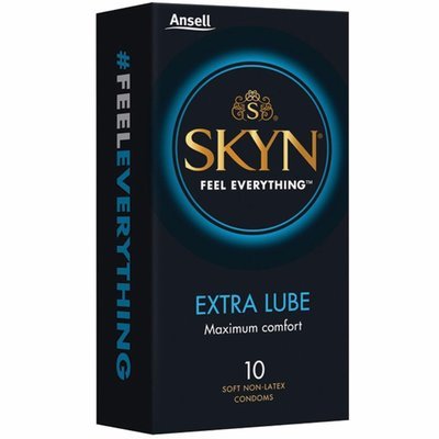 ANSELL SKYN EXTRA LUBE MAXIMUM COMFORT CONTRACEPTIVE CONDOMS 10 PACKS