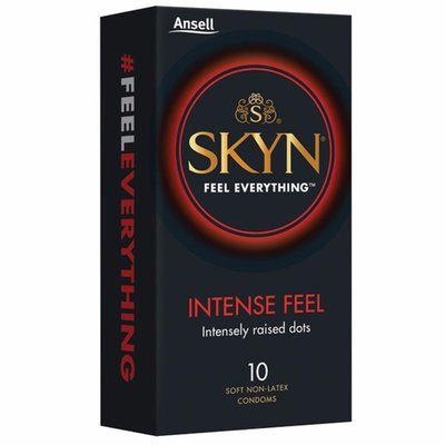 ANSELL SKYN INTENSE FEEL WITH WAVE DESIGN TEXTURE CONDOMS 10 PACKS