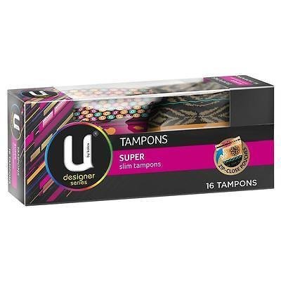 U BY KOTEX DESIGNER SERIES SUPER SLIM TAMPONS 16 TAMPONS