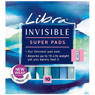 LIBRA INVISIBLE SUPER PADS 10S