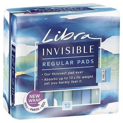LIBRA INVISIBLE REGULAR PADS 12S