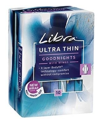 LIBRA ULTRA THIN GOODNIGHTS PADS WITH WINGS