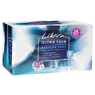 LIBRA ULTRA THIN REGULAR PADS WITH WINGS 20S
