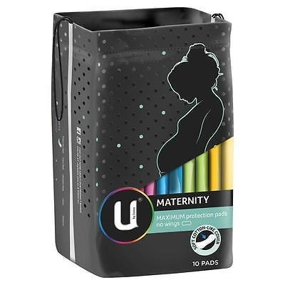 U BY KOTEX MATERNITY PADS MAXIMUM PROTECTION NO WINGS 10 PADS