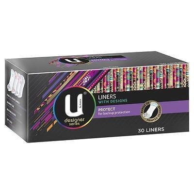 U BY KOTEX DESIGNS PROTECT LINERS FOR BACK-UP PROTECTION 30 LINERS